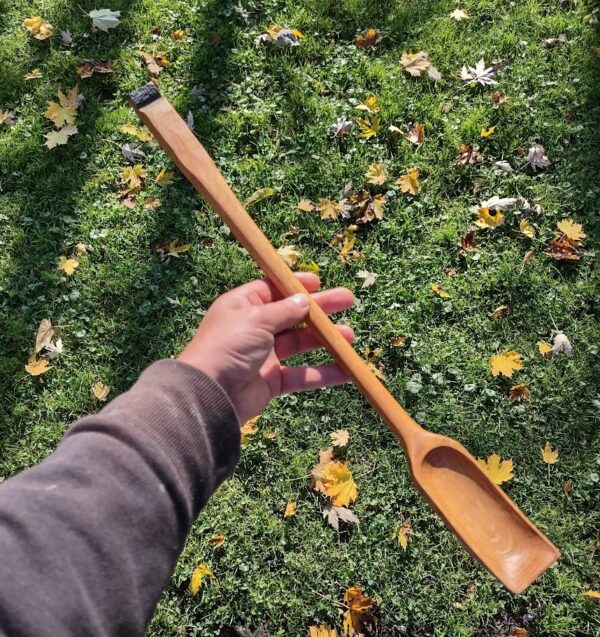 extra large spoon carved from bourbon barrel slat